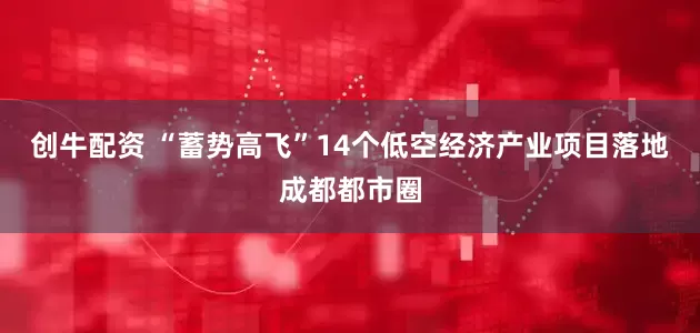 创牛配资 “蓄势高飞”14个低空经济产业项目落地成都都市圈